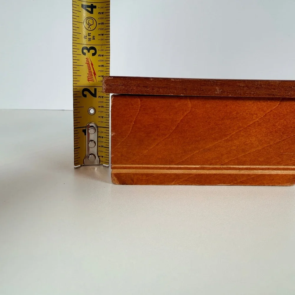 Vintage Wooden Music Box‎ with Hummel Illustration Hinged Lid little girls